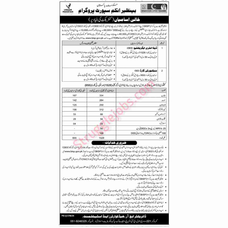 Benazir income support program, BISP jobs online, apply 2025