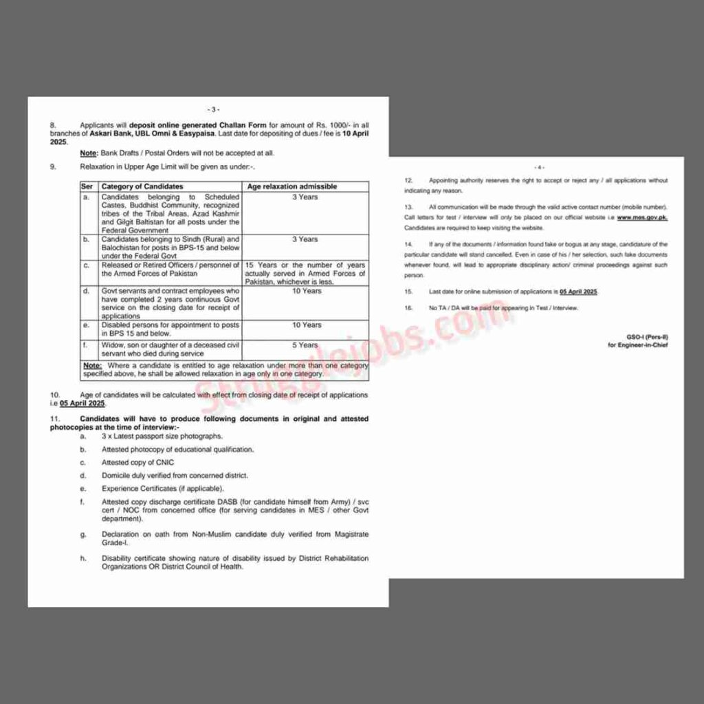 Military Engineering Services Jobs 2025 Pakistan: Apply Online