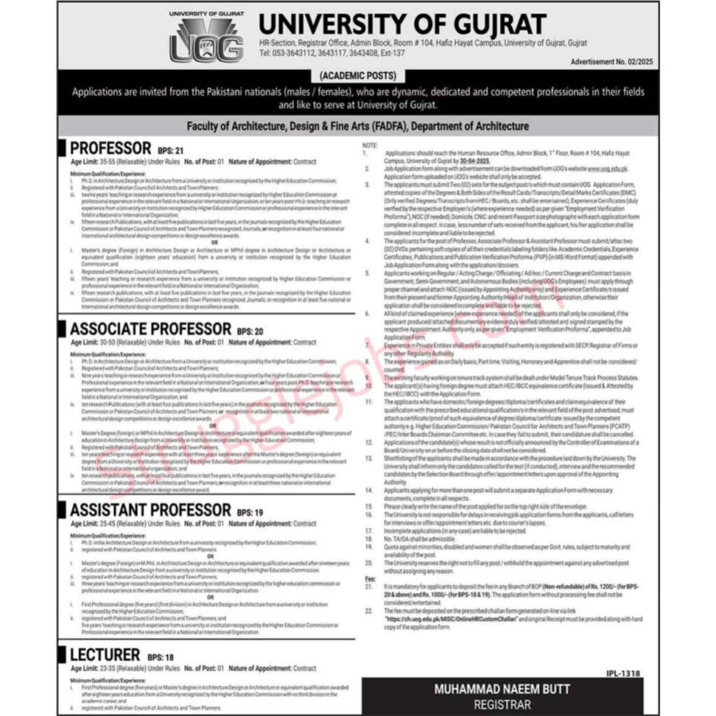 UOG Jobs 2025—Latest Academic Vacancies at the University of Gujarat