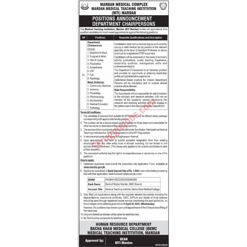 Jobs at Medical Teaching Institution MTI