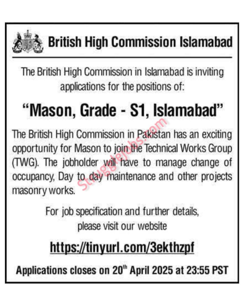  British High Commission Latest Jobs In Islamabad 2025 