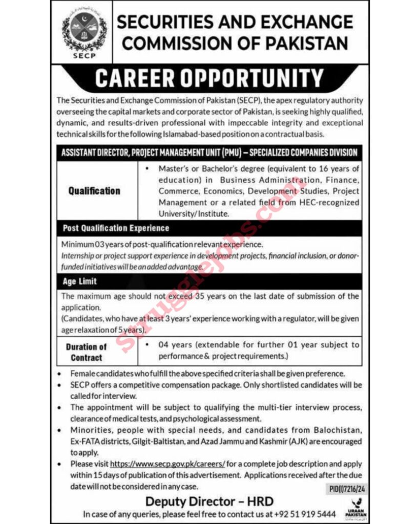 SECP Latest Jobs in Pakistan 2025