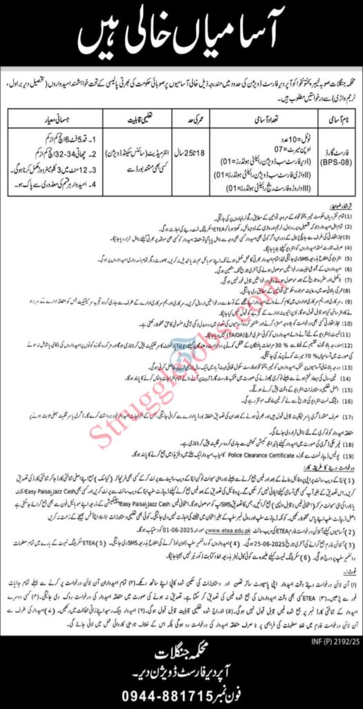 Forest Department Jobs Online Apply – KPK Upper Dir Vacancies Announced