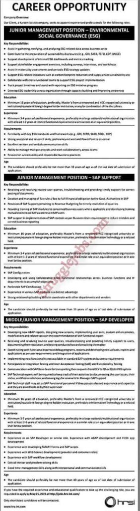 Exciting Jobs Opportunities at a Karachi-Based Company – 2025
