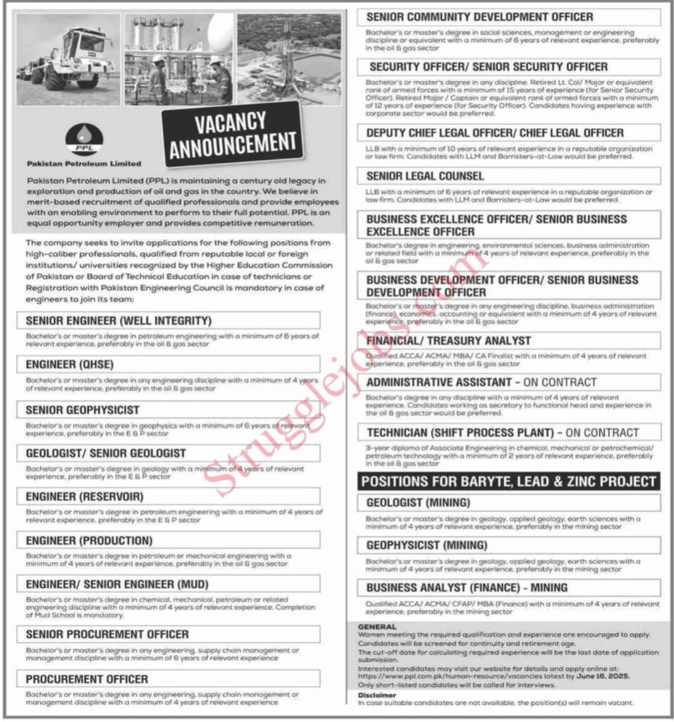 Exciting Jobs Opportunities at Pakistan Petroleum Limited (PPL)