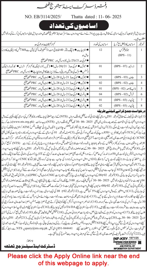 District & Session Judge Jobs in Thatta Multiple Vacancies