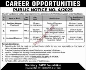 PAEC Jobs 2025 in Islamabad