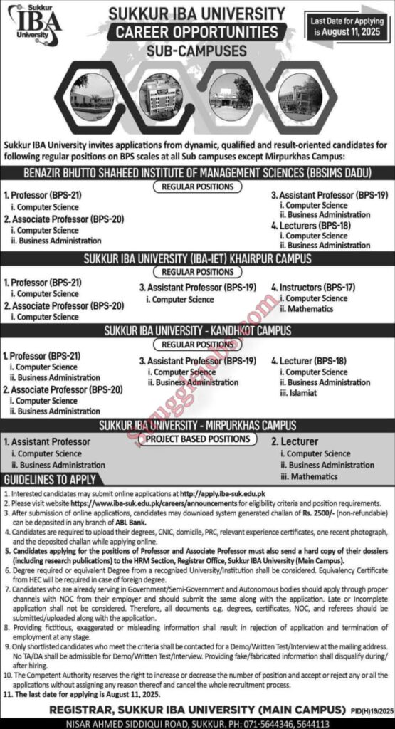 Jobs in Sukkur IBA University