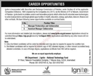 Ministry of IT & Telecom, Government of Pakistan Jobs