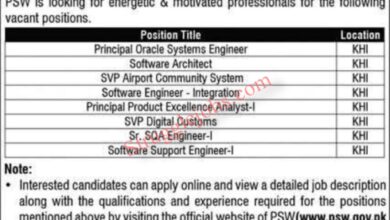 Latest Jobs in Pakistan Single Window 2025