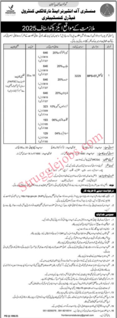 Apply Online for Constable Jobs 2025 Ministry of Interior