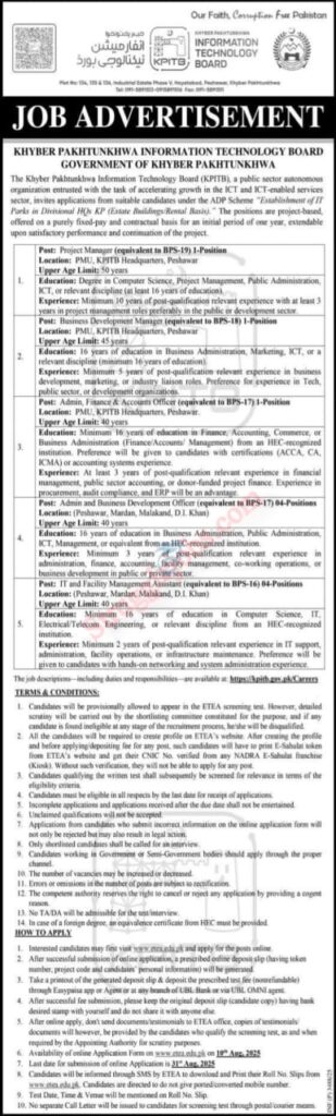 Jobs Opportunity in KPITB 2025 Apply Now
