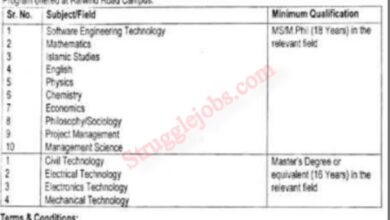 Visiting Faculty positions at PTUT Jobs in Lahore
