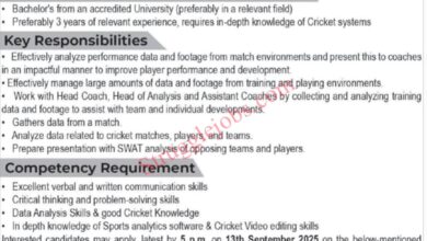 Latest PCB Jobs 2025 Cricket Analyst Vacancy, Apply Online Now