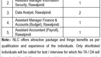 NLC Jobs 2025 National Logistics Corporation Rawalpindi