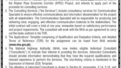 NHA Jobs 2025 Hiring of Communications Specialist