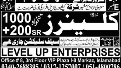 Cleaner Jobs in Saudi Arabia 2025 Level Up Enterprises Islamabad
